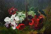 Red Flower Basket 1920 By Alice Marian Ellen Bale