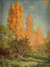 Yellow Trees in Landscape By Alice Marian Ellen Bale