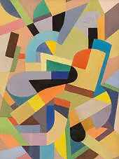 Gouache Geometric Composition By Otto Freundlich