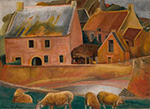 Farm with Lambs By Boris Grigoriev
