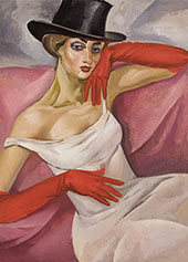 Lady in Top Hat By Boris Grigoriev