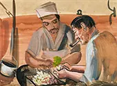 Peeling Potatoes By Boris Grigoriev
