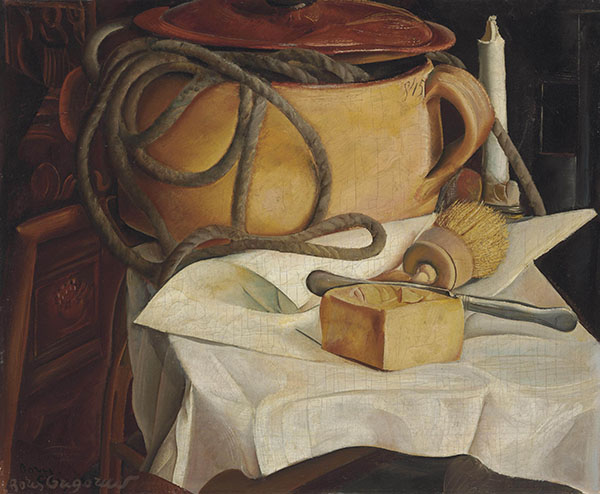 Still Life with Candle by Boris Grigoriev | Oil Painting Reproduction