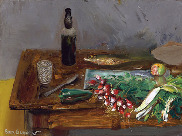 Still Life with Radishes by Boris Grigoriev | Oil Painting Reproduction