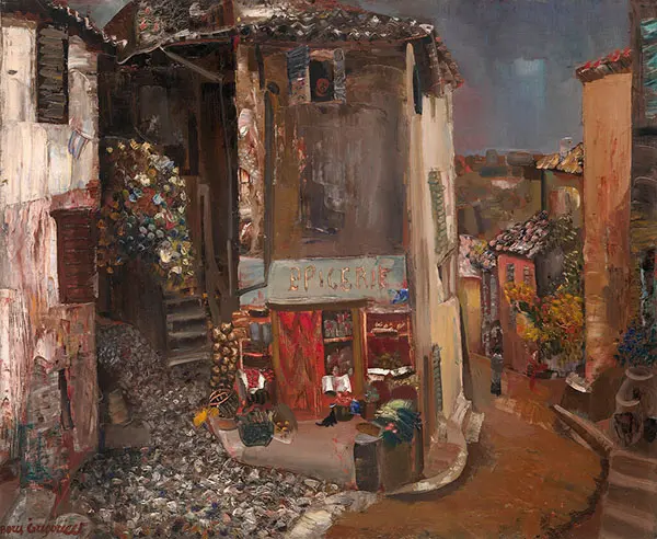 Village Grocer By Boris Grigoriev
