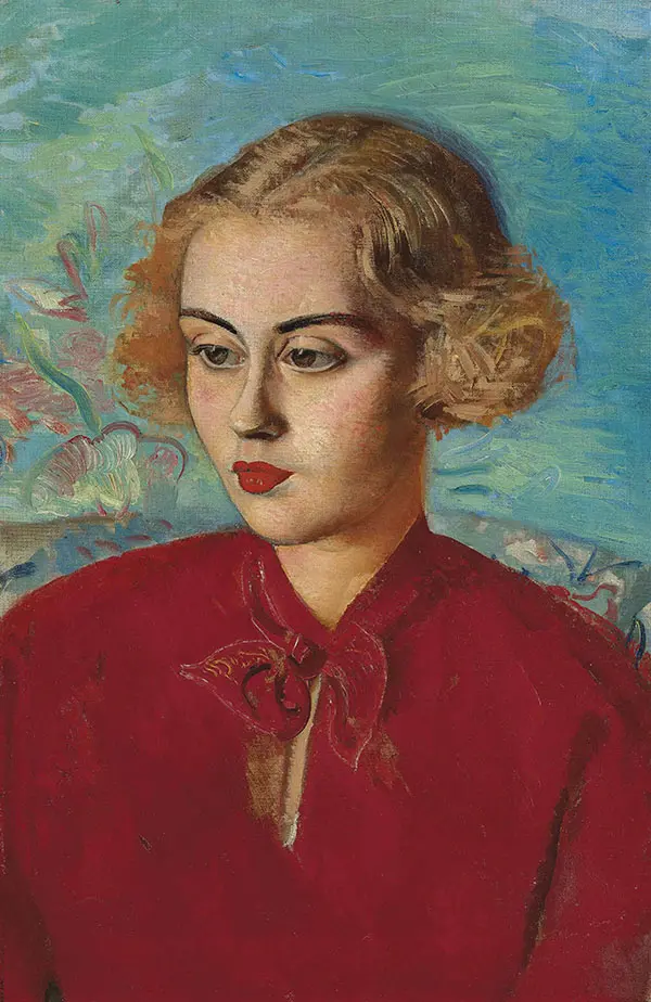 Woman in Red 1936 By Boris Grigoriev