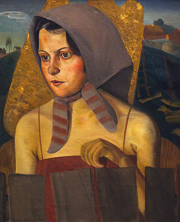 Russian Peasant Girl by Boris Grigoriev | Oil Painting Reproduction
