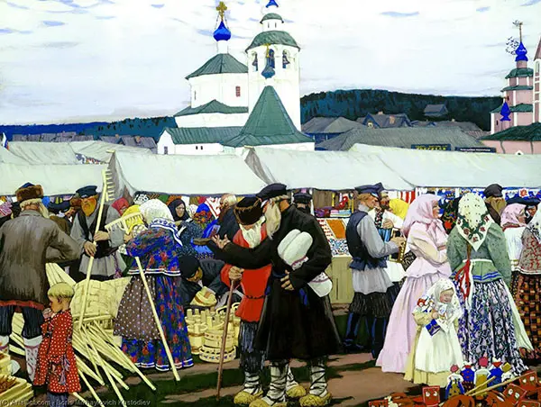 At The Fair 1906 By Boris Kustodiev