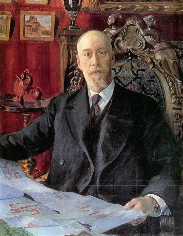 Portrait of Nikolai von Meck By Boris Kustodiev