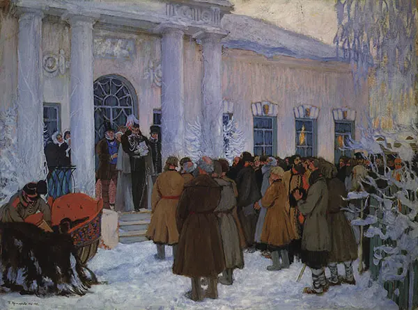 Reading of the Manifest 1909 By Boris Kustodiev