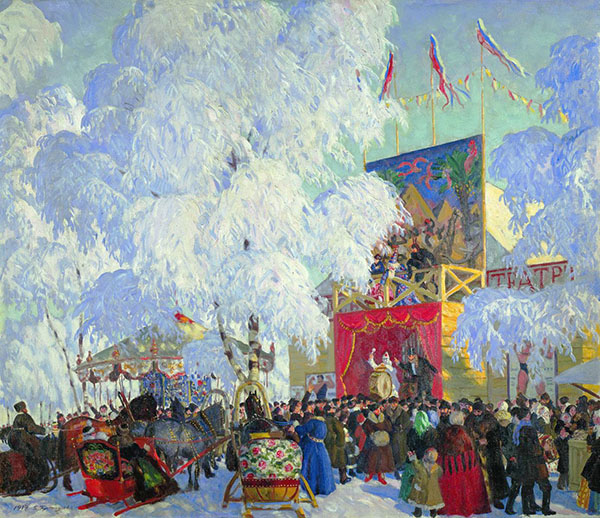 Show Booths by Boris Kustodiev | Oil Painting Reproduction