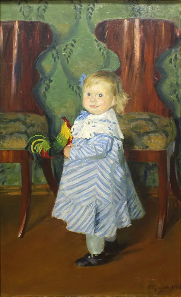 The Artist's Daughter By Boris Kustodiev