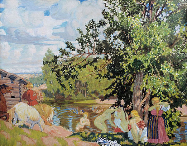The Bath by Boris Kustodiev | Oil Painting Reproduction