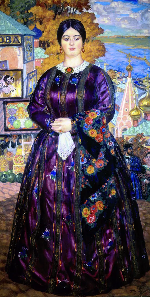 The Merchant's Wife By Boris Kustodiev