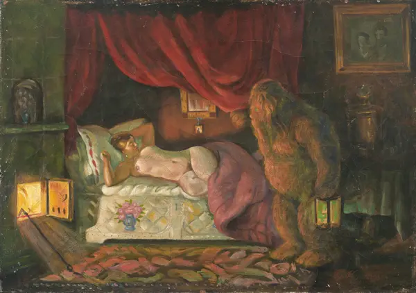 The Merchant Wife and The Domovoi By Boris Kustodiev