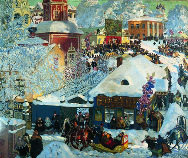 Winter Festivities 1919 by Boris Kustodiev | Oil Painting Reproduction
