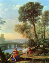 Landscape with Apollo Guarding the Herds By Claude Lorrain