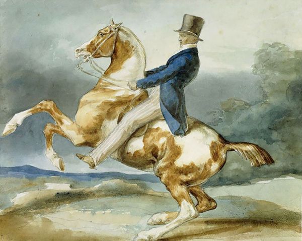 A Rider and His Rearing Horse | Oil Painting Reproduction