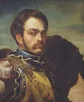 Carabinier Officer with his Horse By Theodore Gericault