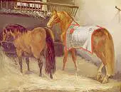 Horses in The Stables By Theodore Gericault