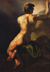 Seated Male Nude By Theodore Gericault