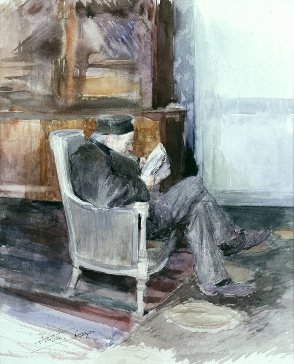 Old Man Sitting in an Armchair | Oil Painting Reproduction