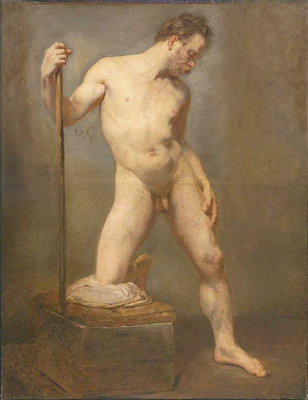 Study of a Male Nude by Theodore Gericault | Oil Painting Reproduction