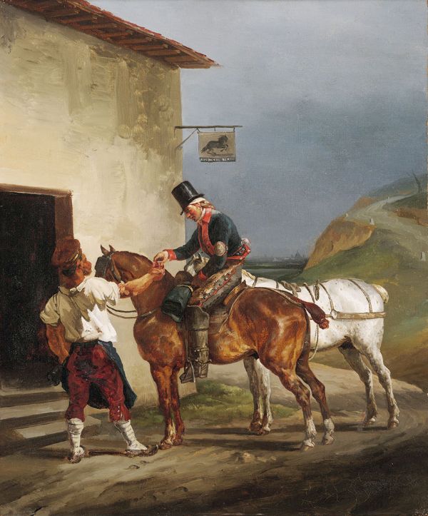The White Horse Tavern by Theodore Gericault | Oil Painting Reproduction