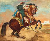 Turk Mounted on Chestnut Colored Horse By Theodore Gericault