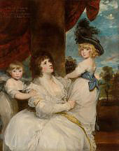 Portrait of Jane Countess of Harrington with her Sons By Sir Joshua Reynolds