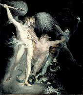 Satan and Death with Sin Intervening By Henry Fuseli