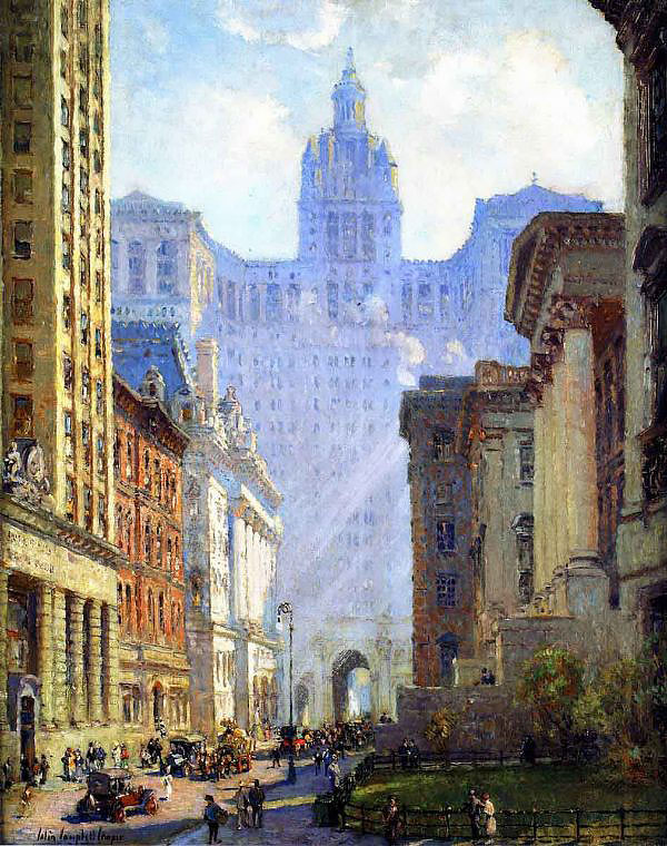 Chambers Street and The Municipal Building NYC | Oil Painting Reproduction