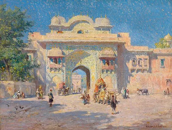 Gate of the Maharaja Palace Jaipur 1914 By Colin Campbell Cooper