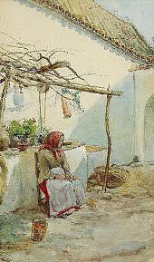 Lady Seated Near a Well 1890 By Colin Campbell Cooper