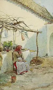 Lady Seated Near a Well 1890 By Colin Campbell Cooper