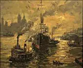 NYC Hudson River Scene By Colin Campbell Cooper