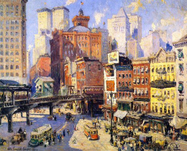 South Ferry New York by Colin Campbell Cooper | Oil Painting Reproduction