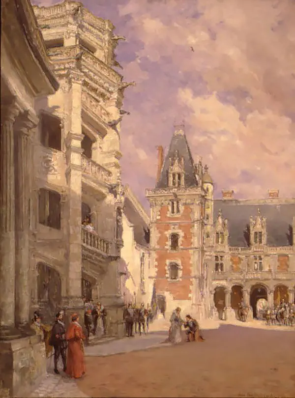 Stairway of Francis I at Blois By Colin Campbell Cooper