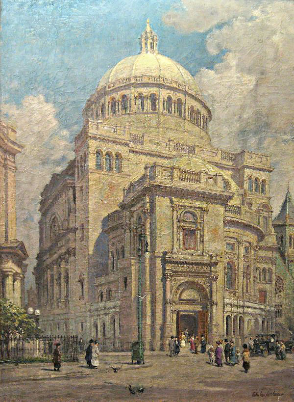 The Huge Domed Christian Science Building | Oil Painting Reproduction