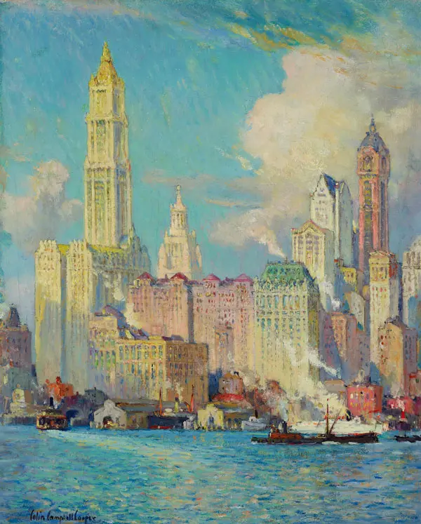 View of Wall Street By Colin Campbell Cooper