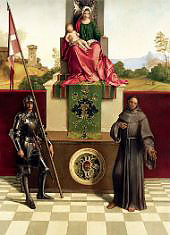 Castelfranco Madonna, Madonna and Child Between St. Francis and St Nicasius By Giorgione