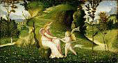 Venus and Cupid in a Landscape By Giorgione