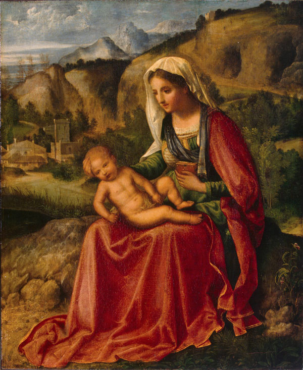 Virgin and Child in a Landscape by Giorgione | Oil Painting Reproduction