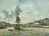Entrance to the Port of Honfleur By Johan Barthold Jongkind