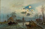 Maannacht bij Overschie 1864 By Johan Barthold Jongkind