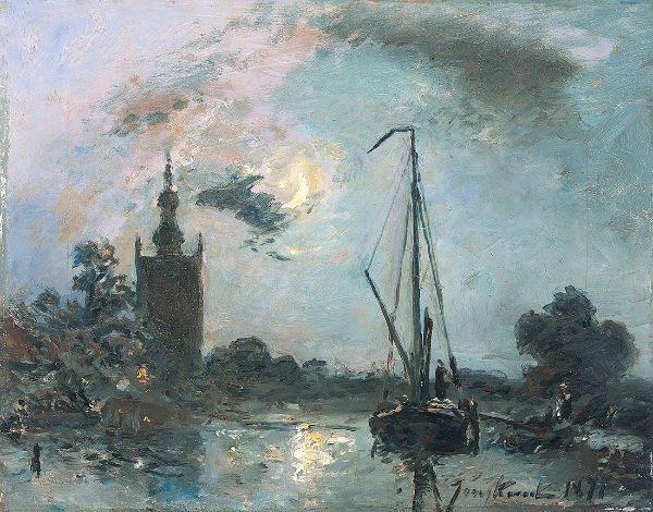 Overschie bij Maneschijn 1871 | Oil Painting Reproduction