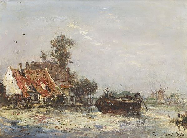 River near Rotterdam 1870 | Oil Painting Reproduction
