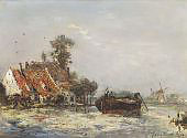 River near Rotterdam 1870 By Johan Barthold Jongkind