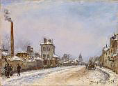 Street Scene in Paris in Winter By Johan Barthold Jongkind