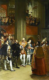 Charles V Received by Francois I at the Abbey of Saint Denis By Antoine Jean Gros